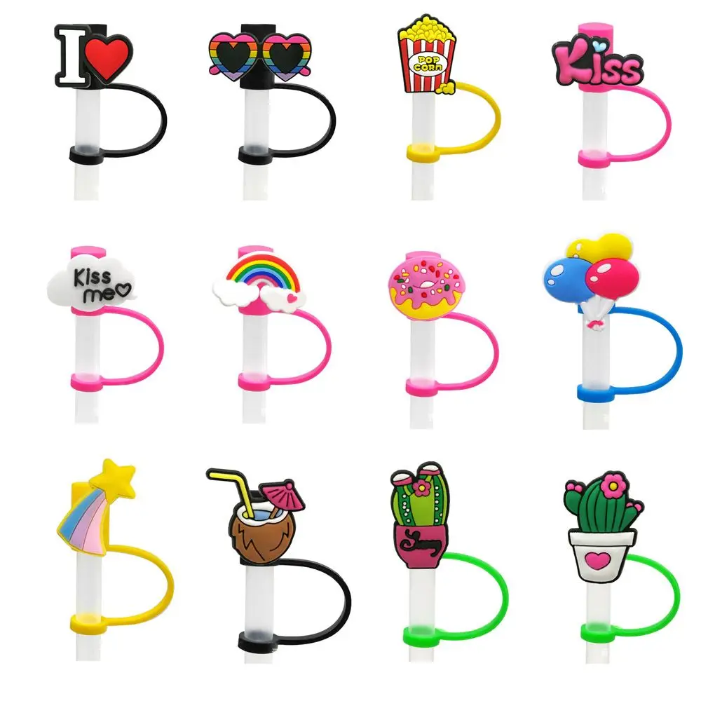 Drinking Cartoon Kitchen Tool Cup Accessory Straw Tips Cover Splash Proof Plugs Tips Cover Straw Plug Drinking Dust Cap