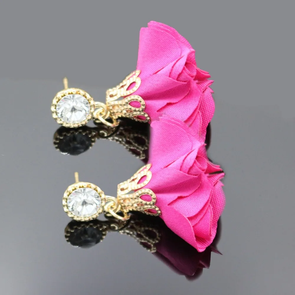 Korean Style Personality Crystal Acrylic Flowers Drop Earrings For Women Geometric Dangle Lover Sweet Cute Gift