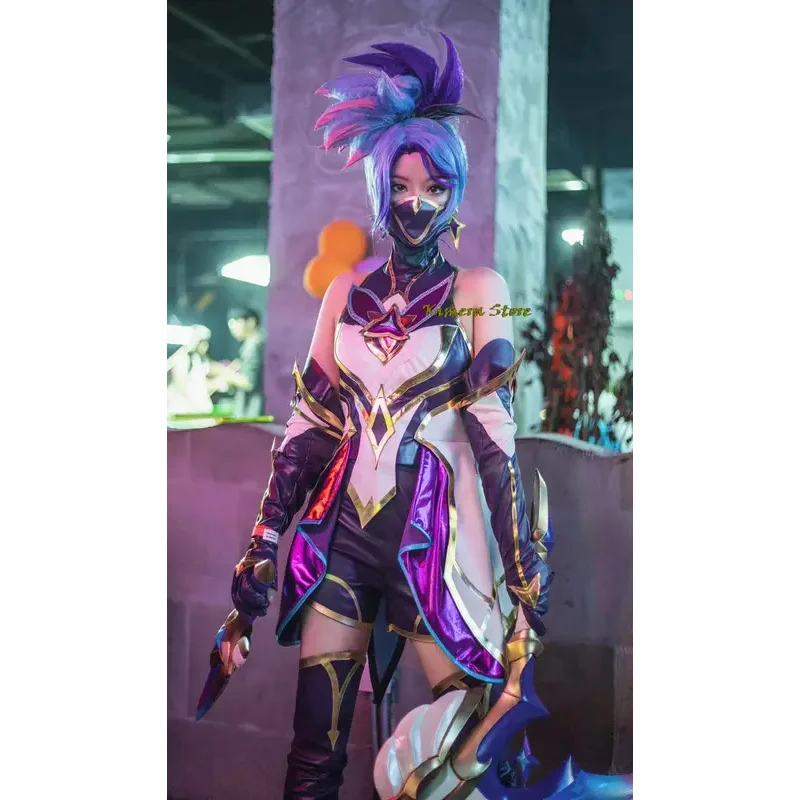 Game LOL Star Guardian Akali Cosplay League Of Legends Women Sexy Set Costume Halloween Christmas Party Cos Dress Outfit Fullset