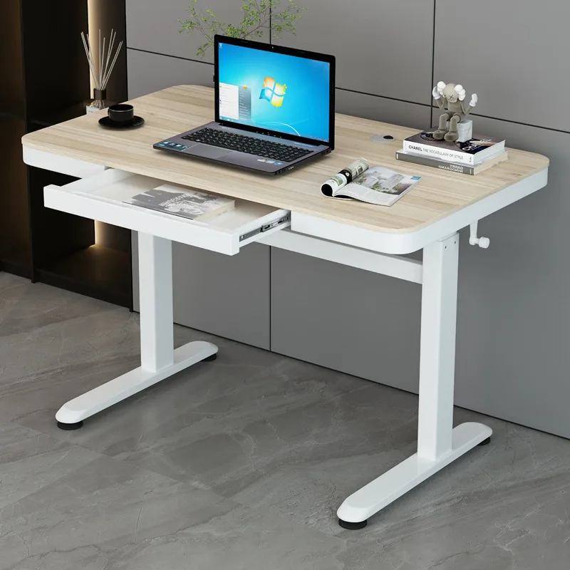 Height-Adjustable Manual Computer Desk Desktop Student Home Writing Desk Child Study Desk Office Desk