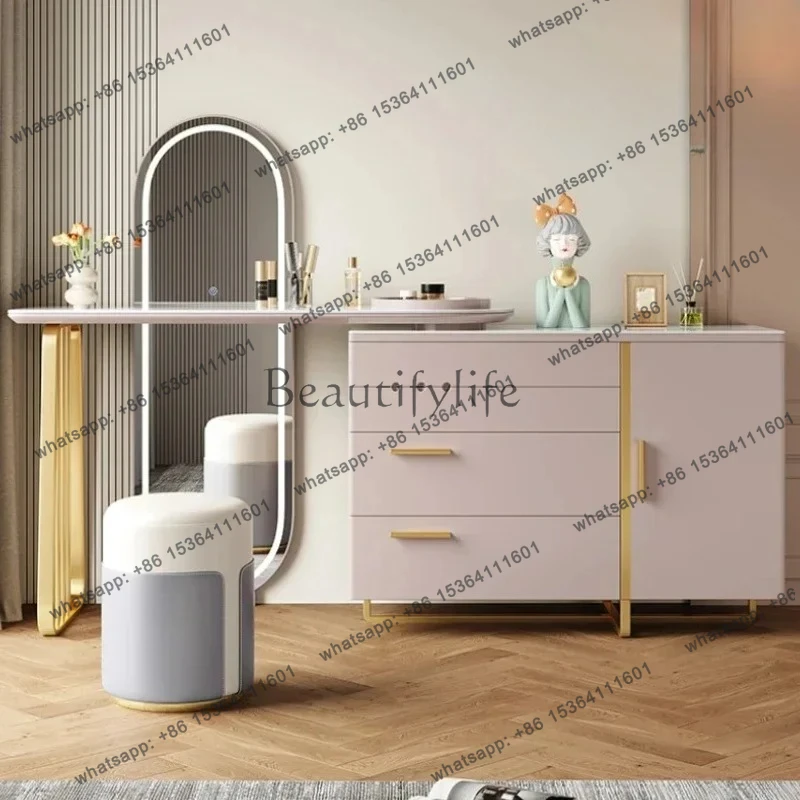 

Tocador Maquillaje Furniture Aesthetic Storage Dresser Cabinet Drawers Nordic Mirror Modern Makeup Table Storage Organizer