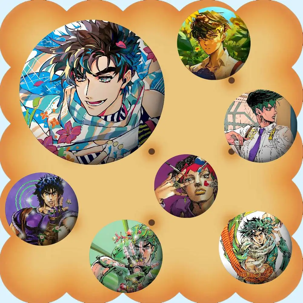 

Amine J-JoJos Bizarres Adventures Brooches Stylish Ornament Pins Exquisite Round Badge Bag Accessories Jewelry Gifts