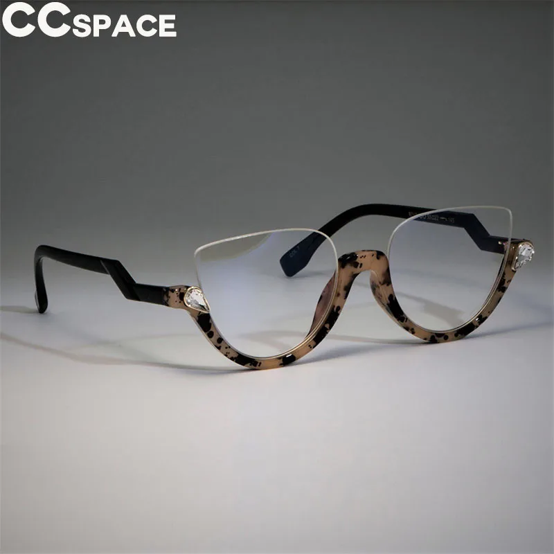 45159 Cat Eye Glasses Frames Women Trending Styles Half Frame Designer Fashion Computer Glasses