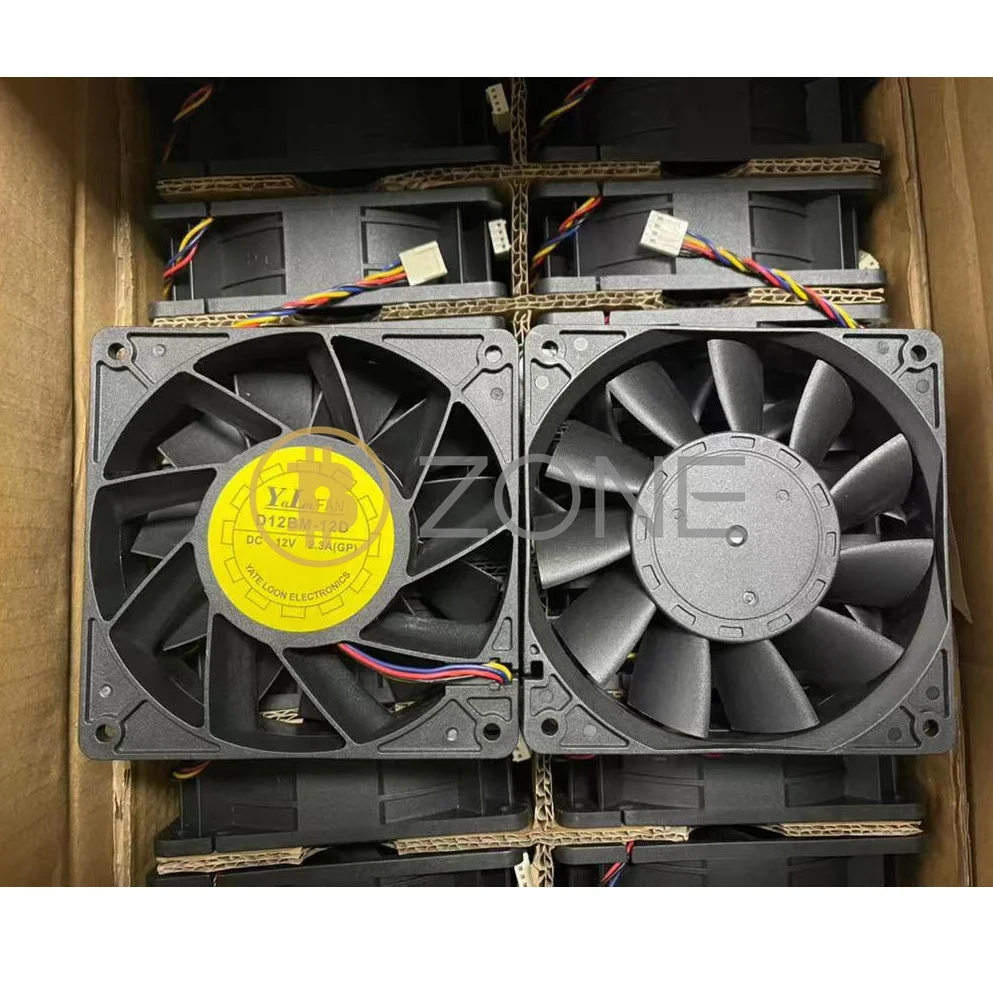 Imagem -02 - Ventilador de Alta Velocidade sem Escova Refrigerador para Bitmain Antminer l7 d7 S19 S17 T17 l3 s9 s7 Miner D12bm12d Fios 12v 3a 12cm dc