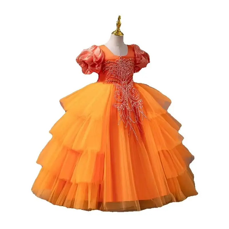 Children's First Communion Dress for Young Girl Luxury Girls' Party Ceremonial Dresses Elegant Princess Clothing 4 to 12Years