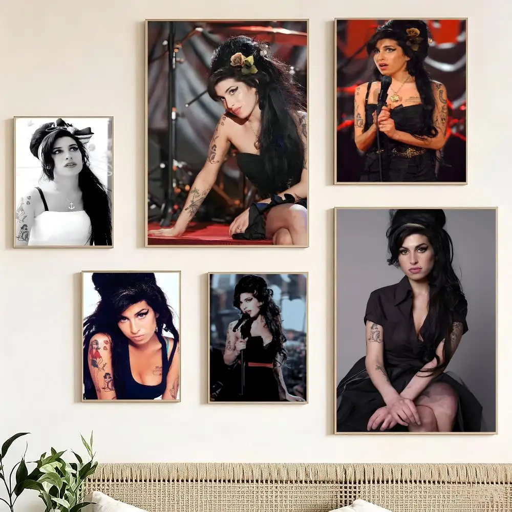British Soul Singer A-Amy Winehouse Poster impermeable para el hogar sala de estar dormitorio bar decoracion estetica