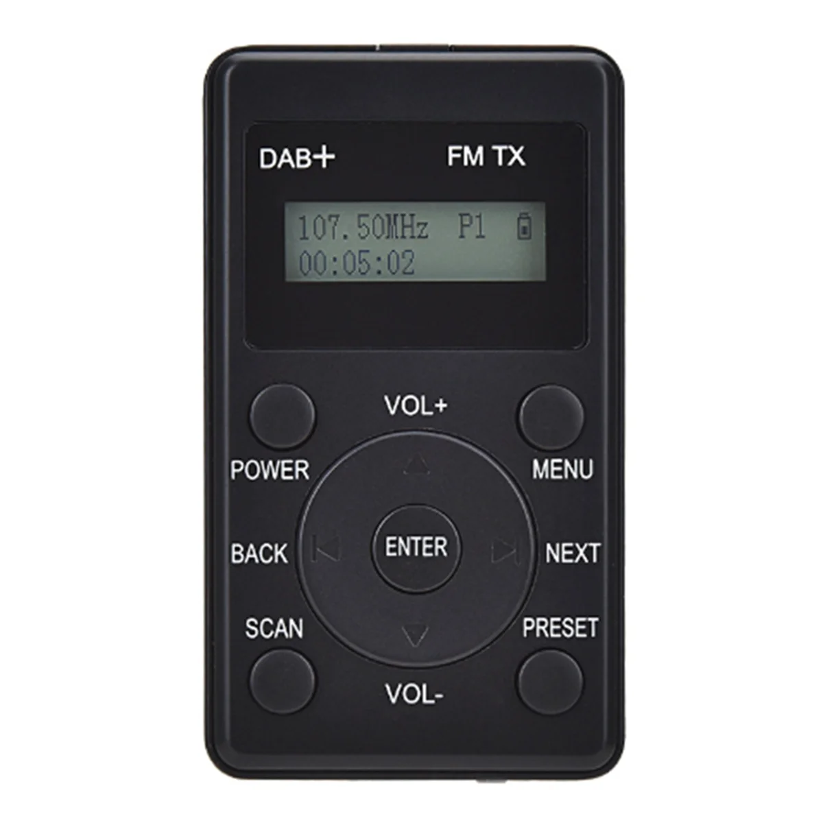 A92Z Portable Radio Mini Pocket FM DAB+ Digital Display Stereo Receiver LCD Built-In Battery Earphone Support Calendar