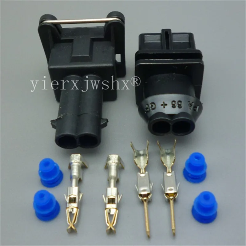 1Sets 2 Pin Male Female EV1 Fuel Injector Nozzle Waterproof Connector Plug Socket Housing For VAG 829441-1 037906240