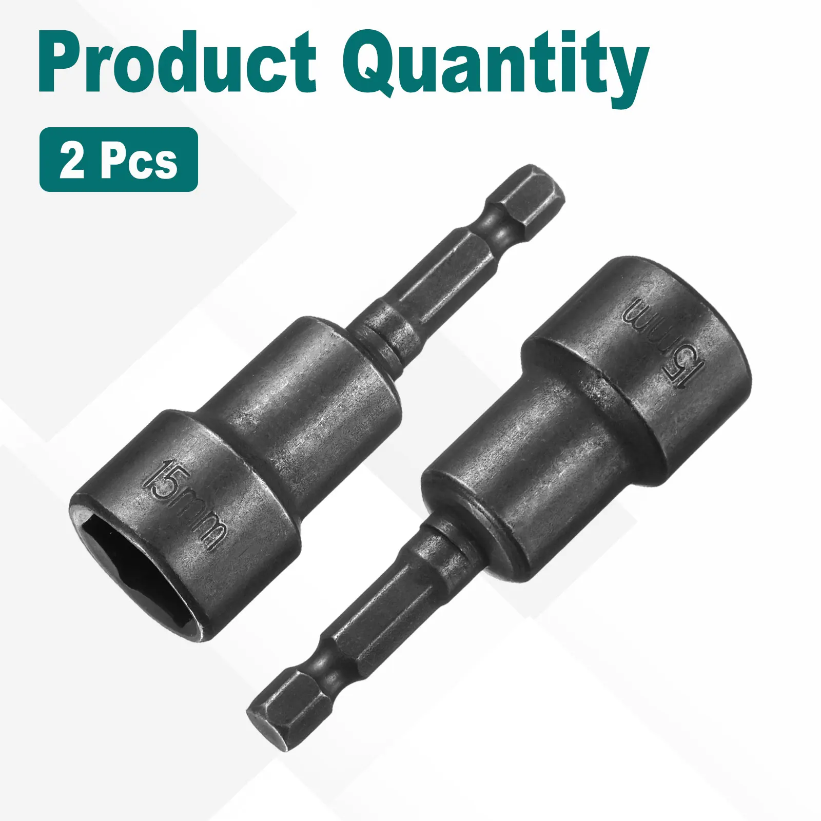 2 pezzi 1/4 codolo esagonale 15-19mm presa esagonale magnetica CR-V chiave a bussola per avvitatore a percussione a sgancio rapido in acciaio per dado elettrico per trapano a percussione