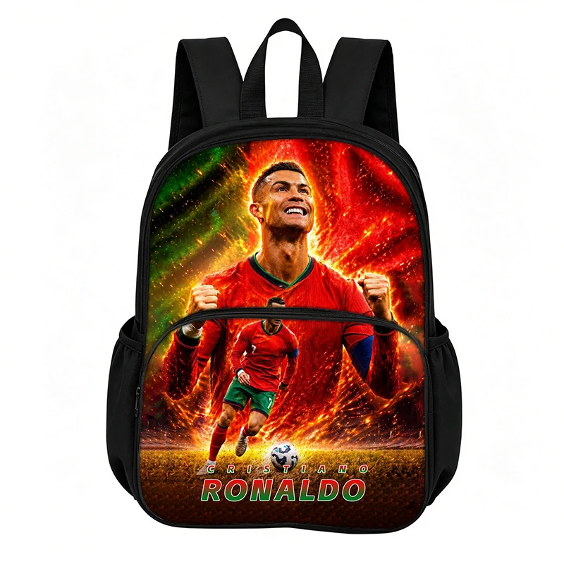 Learn, Travel School Bags Ronaldo with Front Pocket Backpack Football Star Bookbag Best Gift Football Sport Backpack