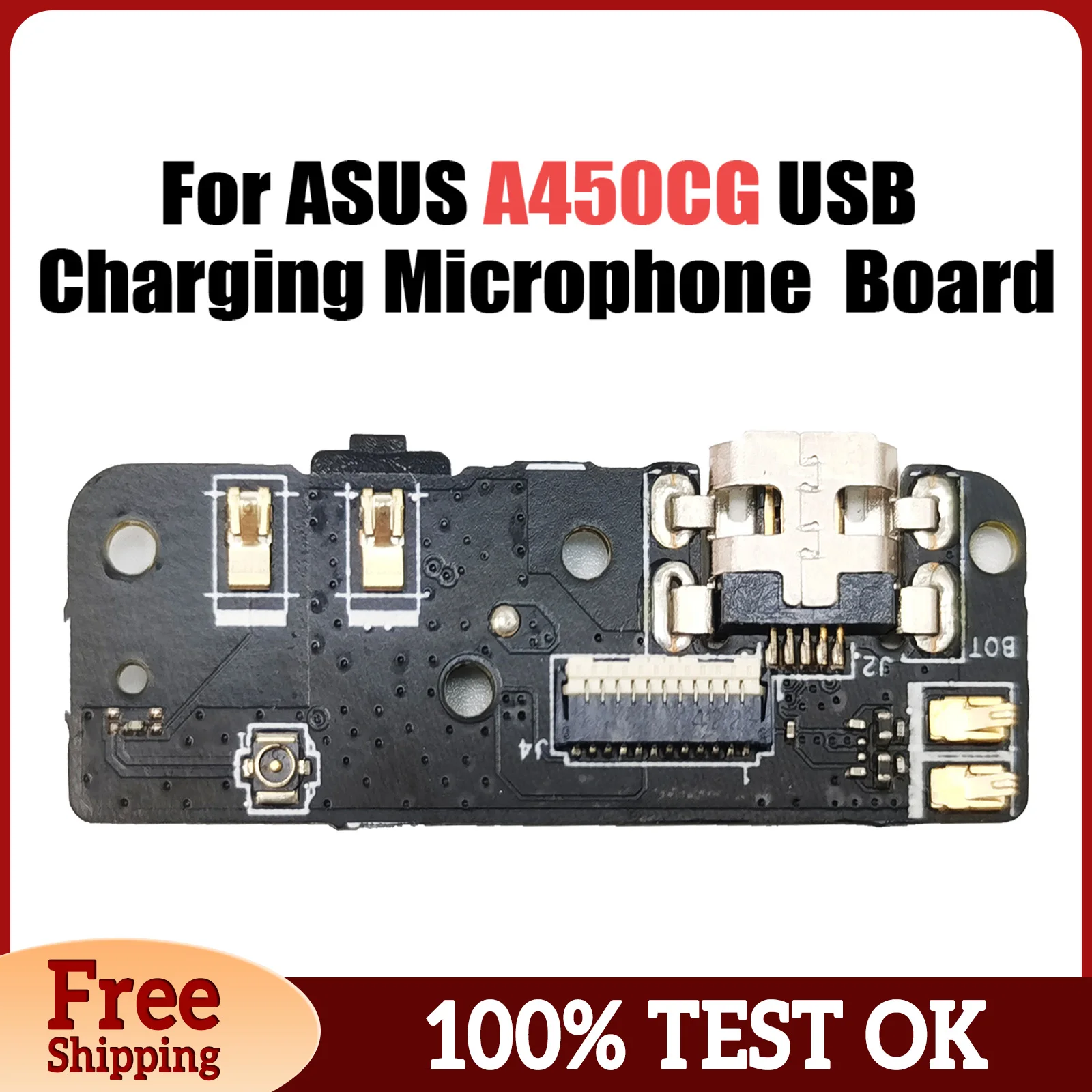 ل Asus Zenfone 4 حقيقية USB شحن ميكروفون PCB موصل ميناء جاك مجلس A450CG 4.5 بوصة