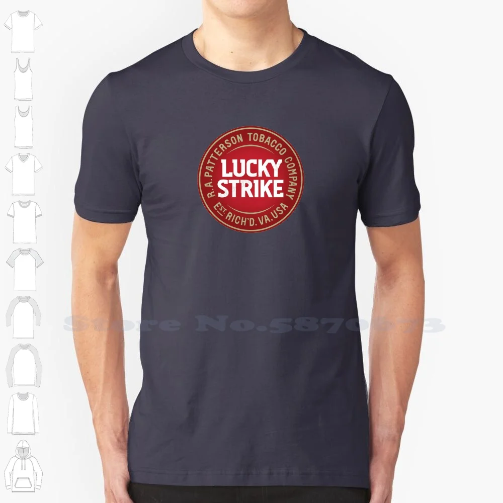 Lucky Strike Logo Casual T Shirt Top Quality Graphic 100% Cotton Tees