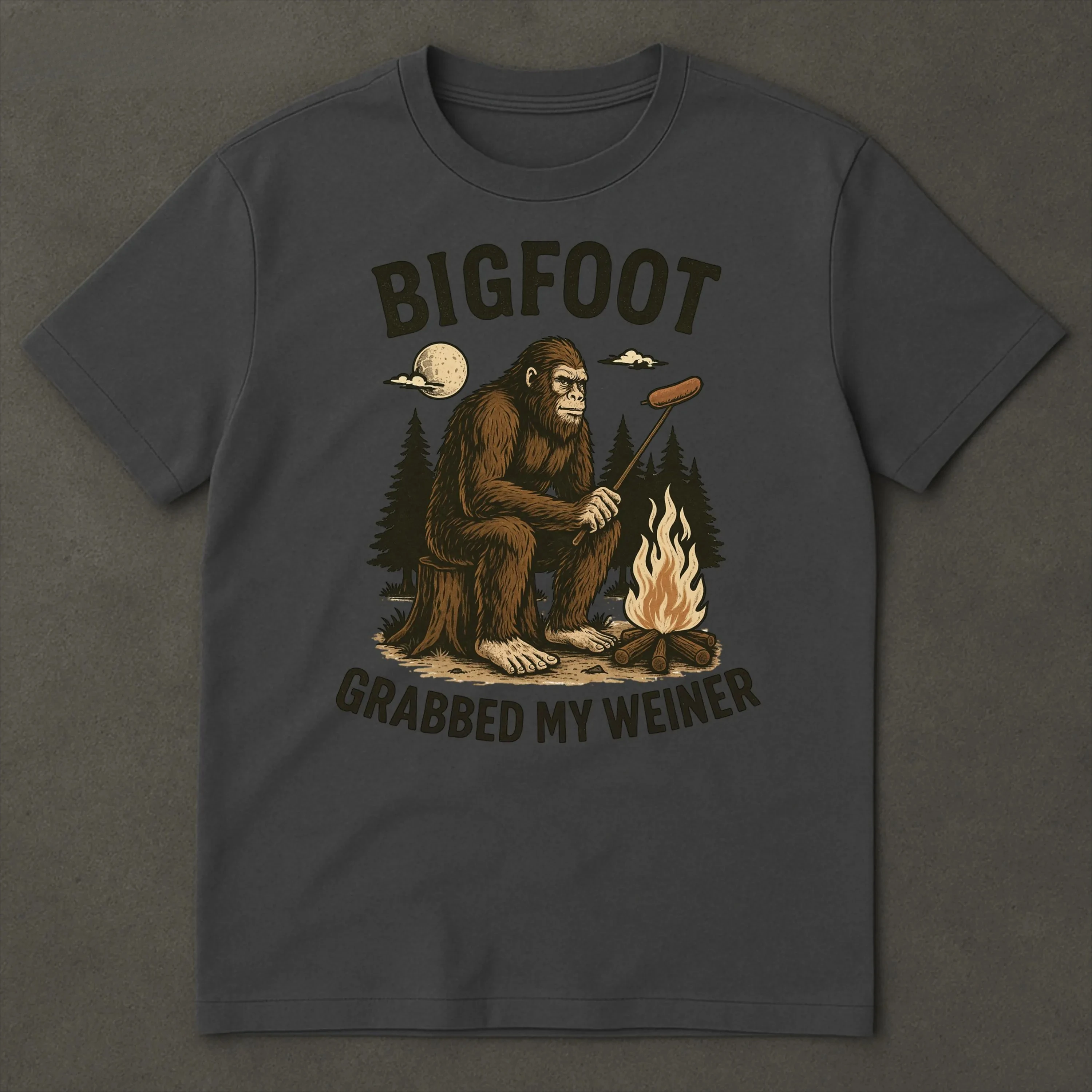 قميص Bigfoot Grabbed My Weiner قميص المعسكر Sasquatch تي شيرت Bigfoot قمصان الغابات الوطنية قميص التخييم قميص الأبالاتشيا #2