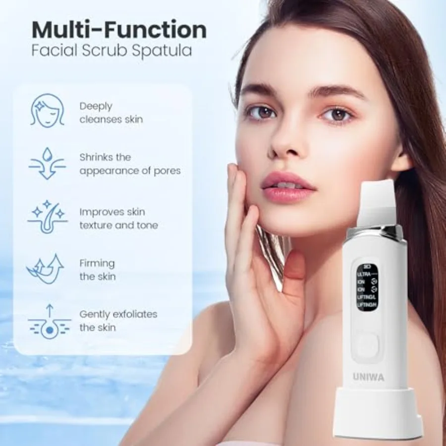 Skin Scrubber Face Spatula Skin Scrubber Pore CLEANER สีดํา Remover เครื่องมือสําหรับทําความสะอาดผิวหน้าอย่างล้ําลึก 4 โหมด Face Spatula US