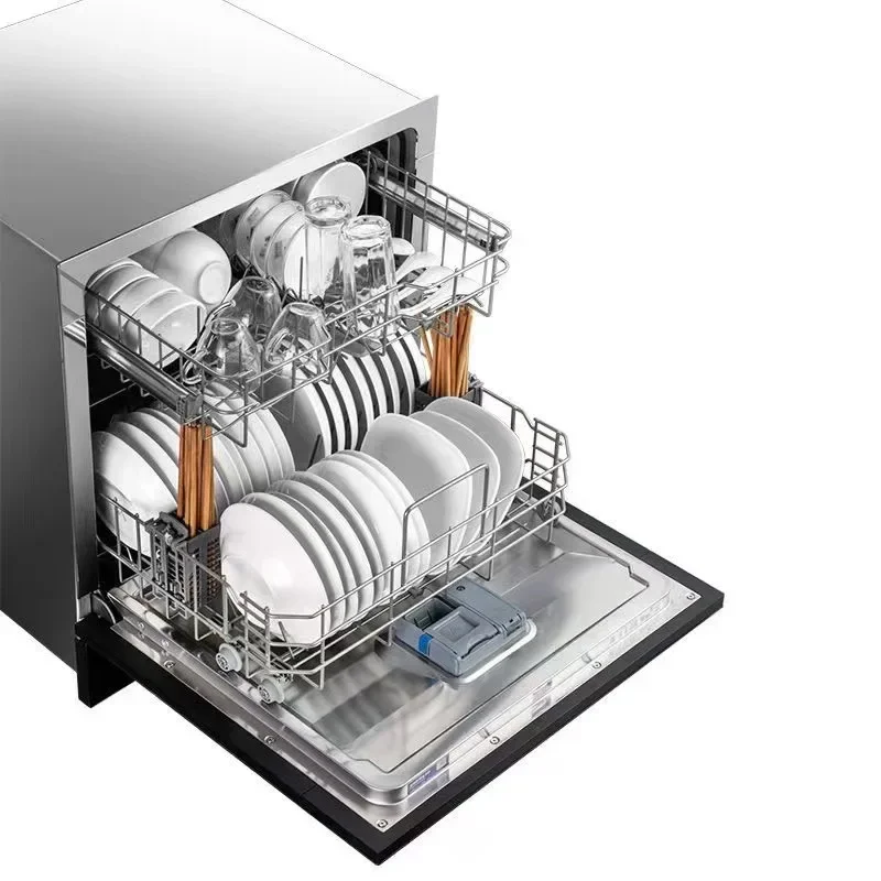 12 مجموعة من غسالات الأطباق المدمجة ذات سعة كبيرة من الفولاذ المقاوم للصدأ، تطهير تلقائي ذكي، غسالة أطباق لدرج التجفيف OEM