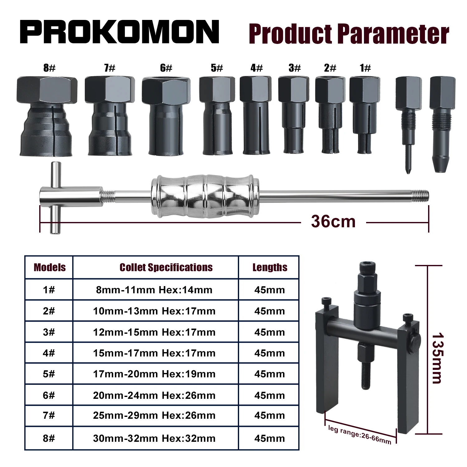 Motorcycle Blind Inner Bearing Puller Tool Kit Slide Hammer Pilot Insert Internal Bearings Removal Extractor Tools Set 8-25MM