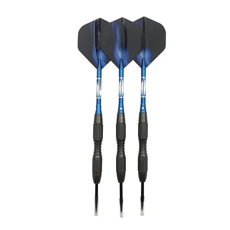 3pcs/set 20g Metal High-grade Hard Imitation Tungsten Steel Dart Needle Training Blue Carved Aluminum Rod Tail Fin Entertainment