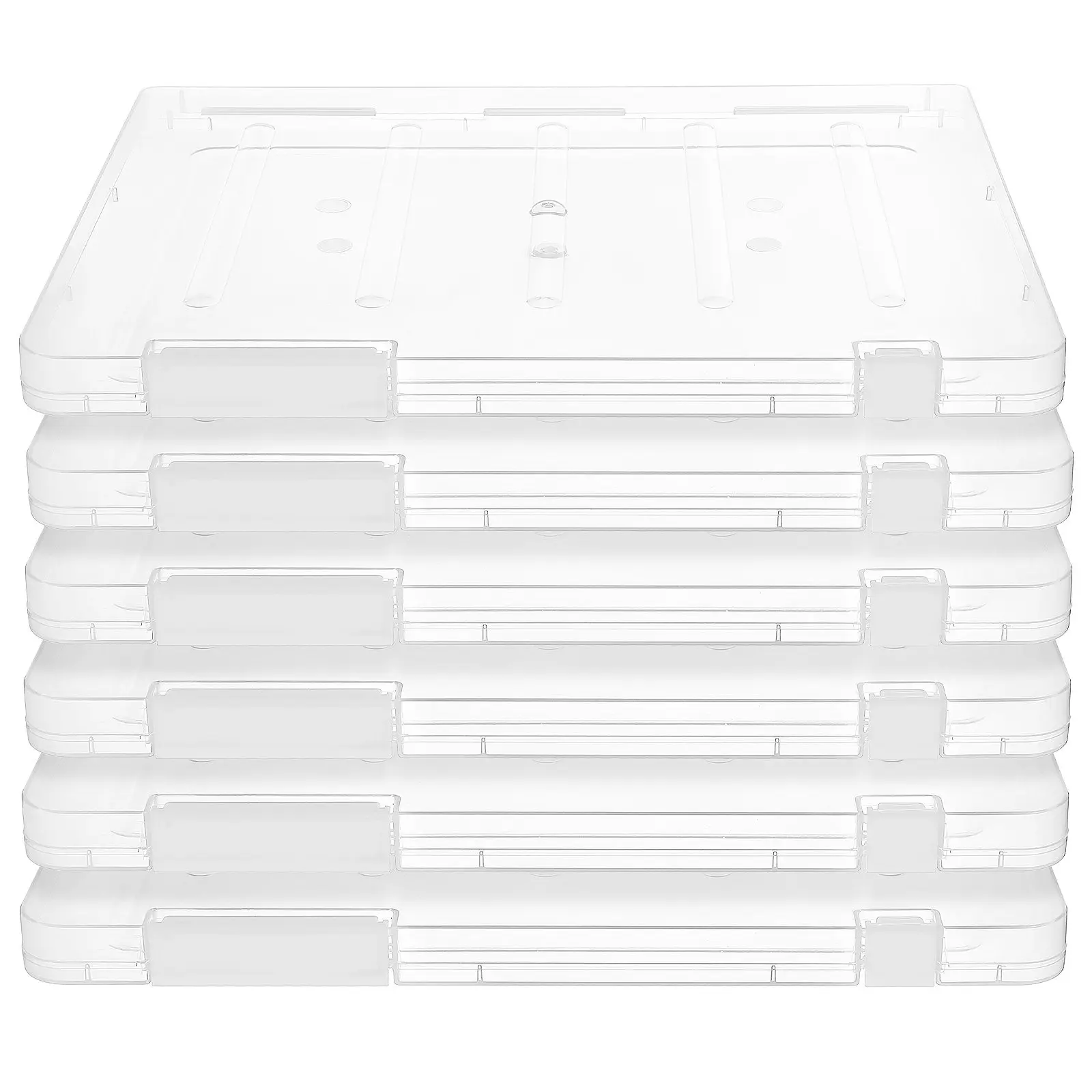 

6Pcs Clear Plastic Document Box File Organizer Paper Holder Storage Container Office School Home Document Organizer