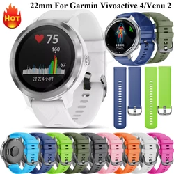 20 22mm Silicone Strap For Garmin Venu 2/Venu 2 Plus Wristband For GarminMove Sport Forerunner 245 645 Vivoactive 3 4 Wirstband