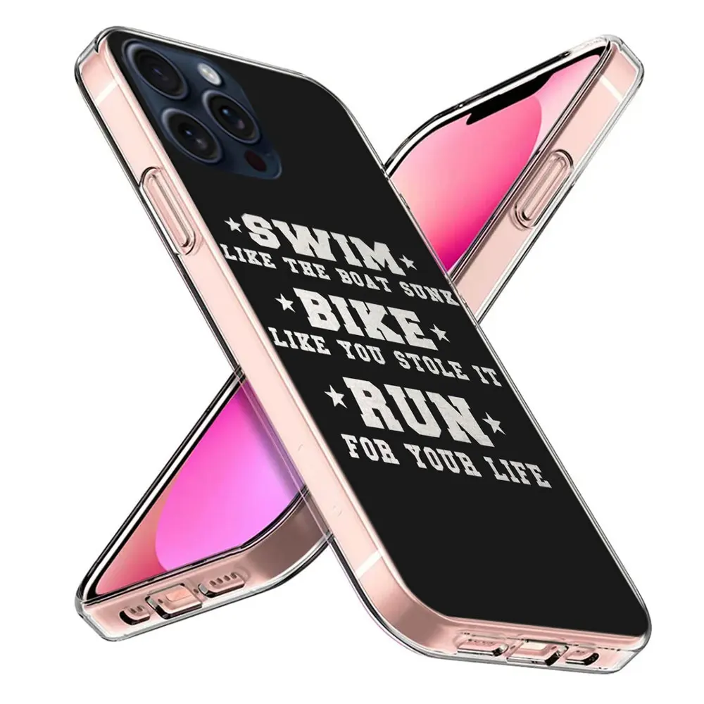 Triathlon Swim Bike Run Capa Phone Case For Iphone 17 Air 16 Pro Max 15 12 Pro 14 Plus 17E 16E 11 13 Mini Cover Cases Fundas Cel