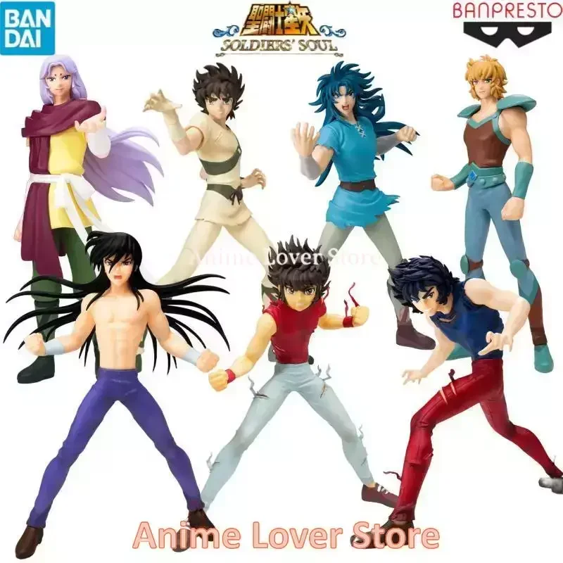 

In Stock Original Bandai Banpresto Saint Seiya Ikki Seiya Shiryu Mu Kanon Aiolia Anime Figures