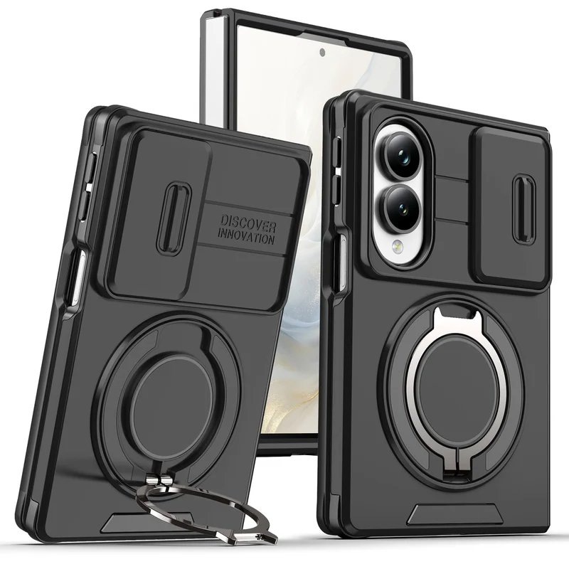 Slide Camera Protection Armor Phone Case For Samsung Galaxy Z Fold 8 Ultra Z Fold 7 Z Fold 6 Magnetic Bracket Protection Cover