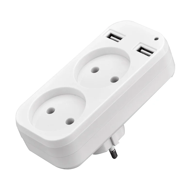 يمكن الاعتماد عليها-1 قطعة قابس تحويل النوع الأوروبي لشحن الهاتف منفذ USB مزدوج 5 فولت 2A USB Electrique Outleteu Plug