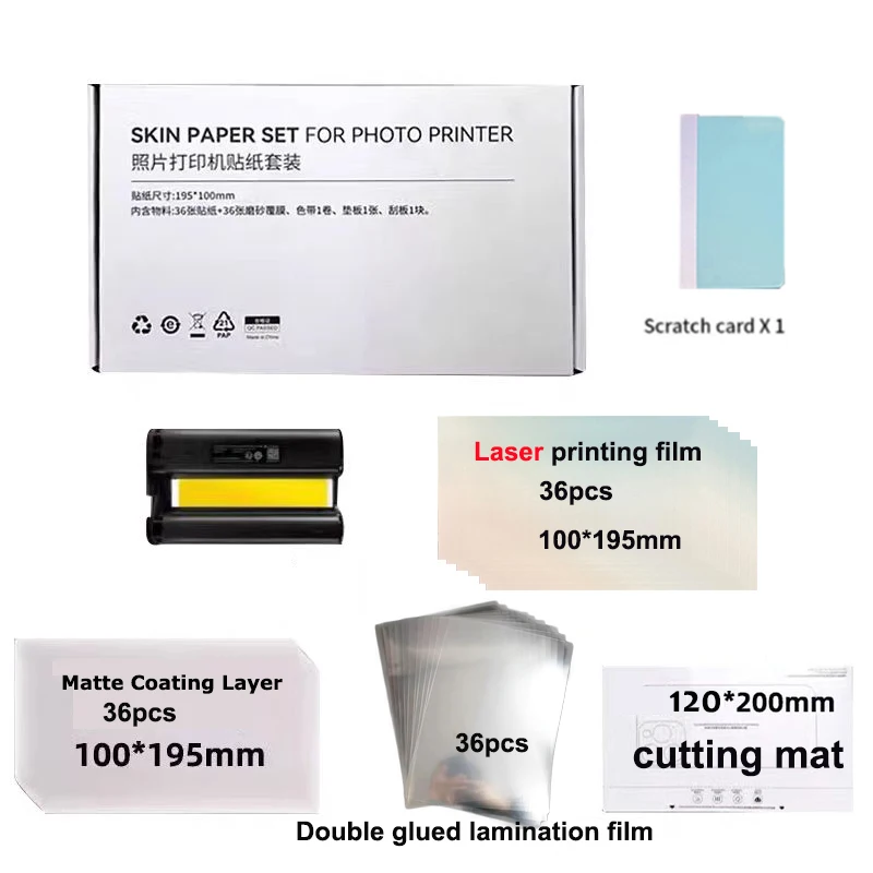 Vormir Mini Printer Printing Material Set for DIY Transparent Phone Cases Customize Color Photo Sticker Set for Phones