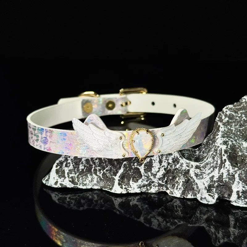 Super Cute! Snakeskin Collar Female Custom Handmade Leather Snake Scale Snake Pattern Neck Chain Puppy Traction Rope