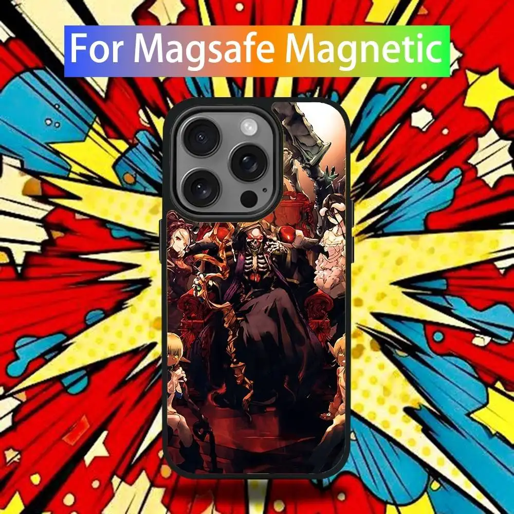 Capa de telefone overlord para iPhone 16,15,14,13,12,11,Pro,Max,Plus,Mini,SE4,E Carregamento sem fio magnético Magsafe