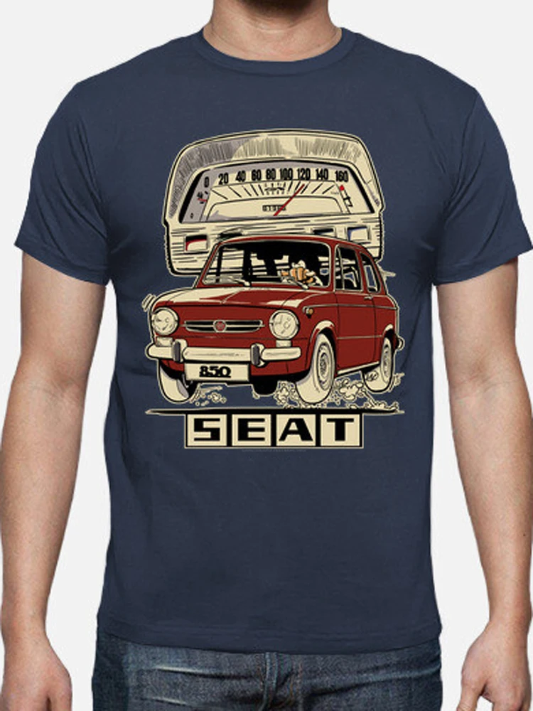 Hot Sale Vintage Classic Spain S E.A T 850 Cartoon Car T Shirt. New 100% Cotton Short Sleeve O-Neck T-shirt Casual Mens Top