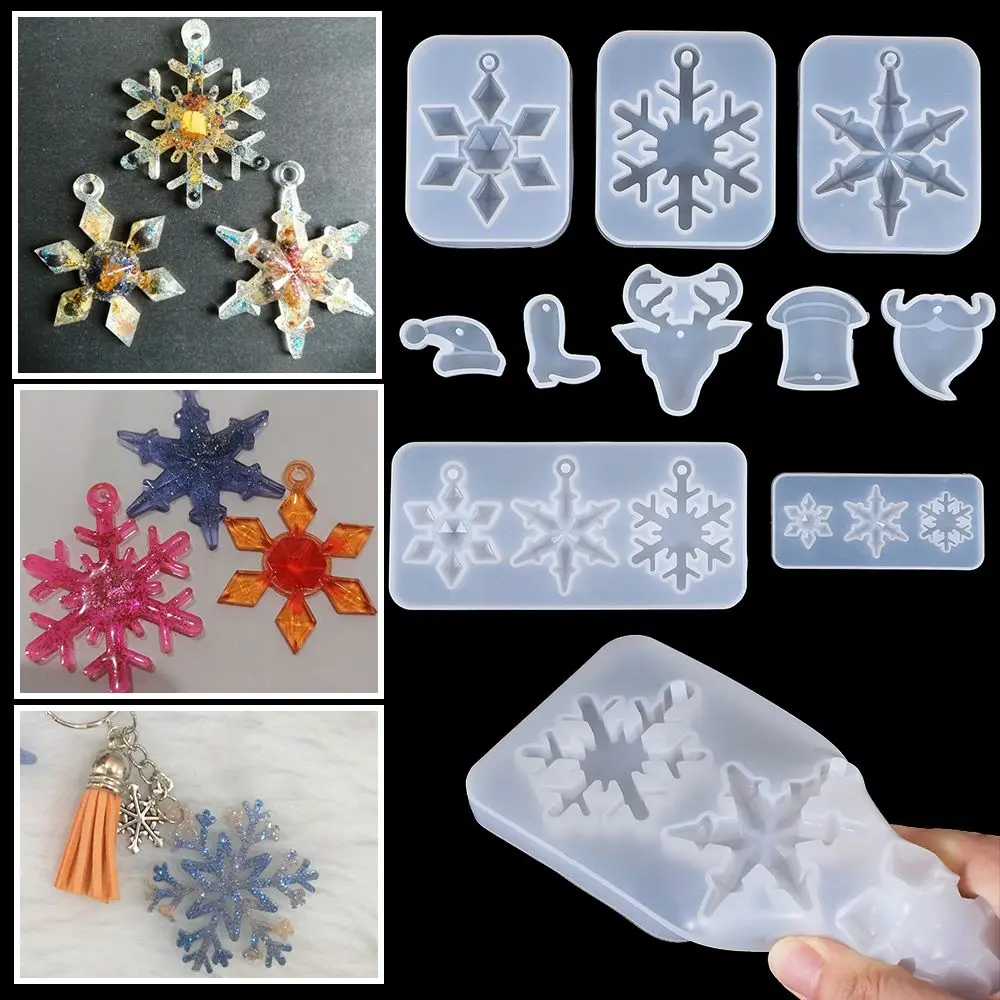 

Making Supplies Home Decoration Crafts Epoxy Resin Mold Snowflake Resin Molds Christmas Gift Silicone Pendant