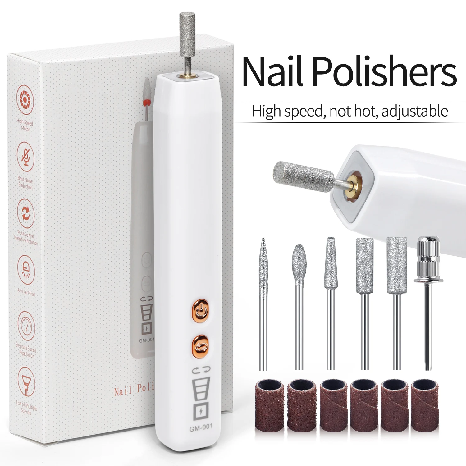 LINMANDA Electric Nail Drill for Acrylic Gel Dip Powder Nails Professional Nail Efile Kit with Nail Drill Bits&Sanding Bands