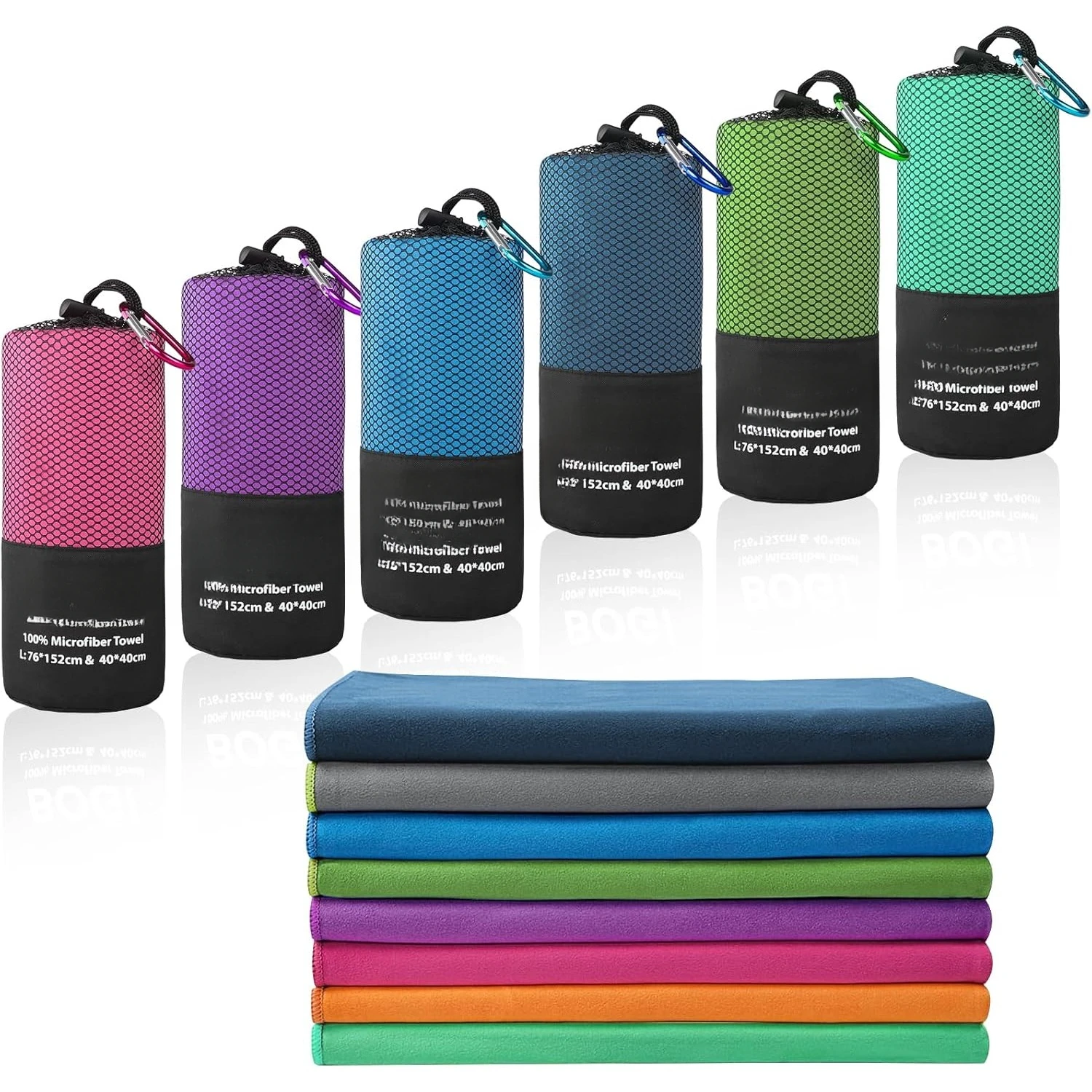 Microfiber travel sports towel, soft lightweight microfiber camping towel, moisture absorption compact travel towel