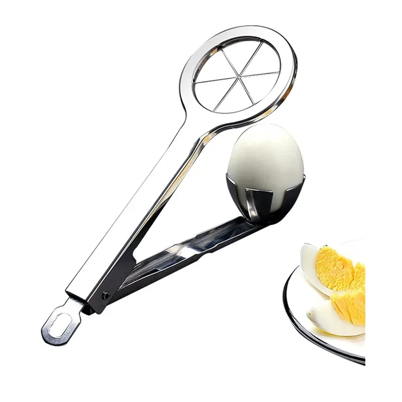 

Stainless Steel Egg Slicer Egg Cutter with Handle with Six Blades Dishwasher for Hard Boiled Egg Heavy Duty Food Fruit Slicer