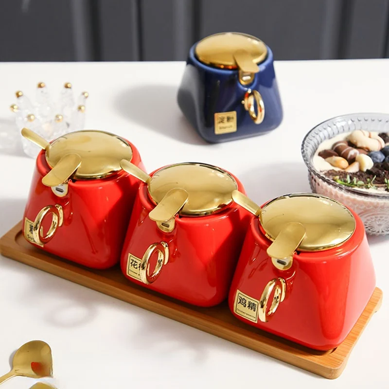 

Salt And Pepper Spice Jars Set Bento Accessories Sugar Container With Spoon Lid Kruidenpotjes Salero Containers For Kitchen