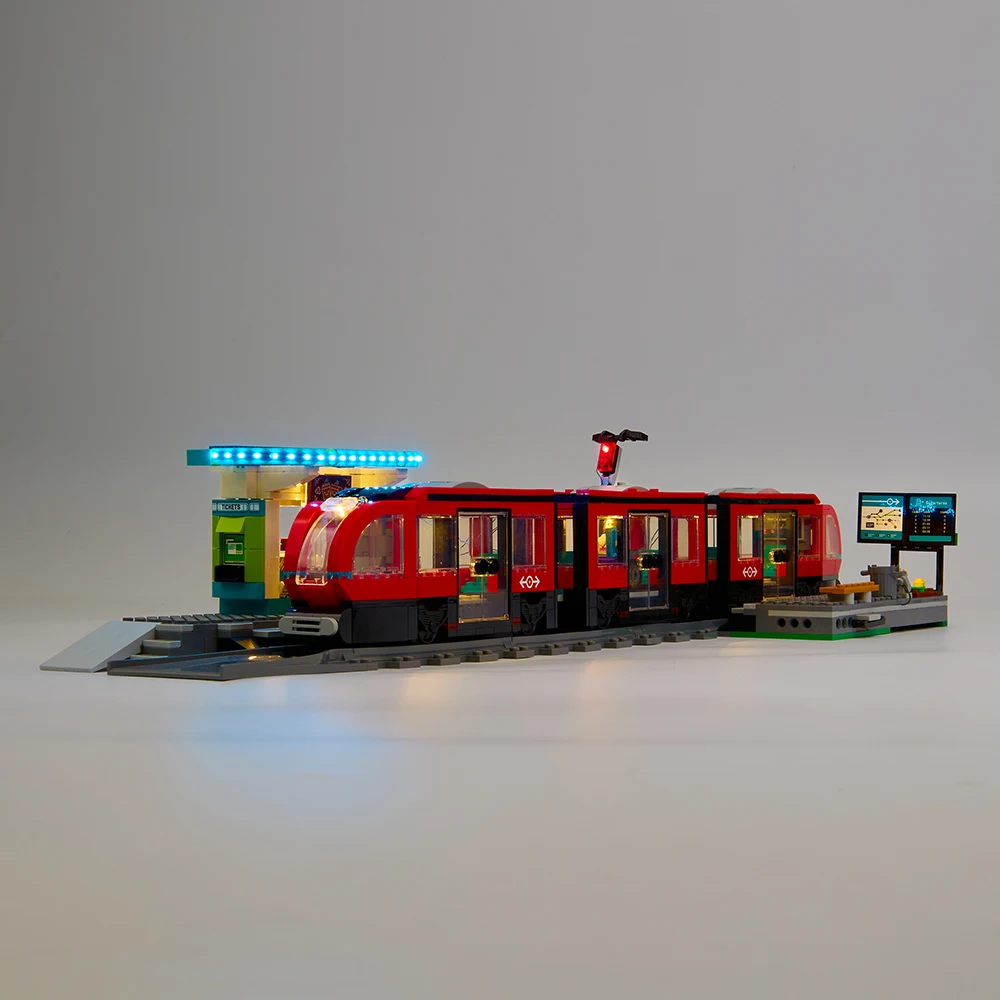 LED Light Kit for Downtown Streetcar and Station 60423 Model Toy Set Not Include Building Blocks