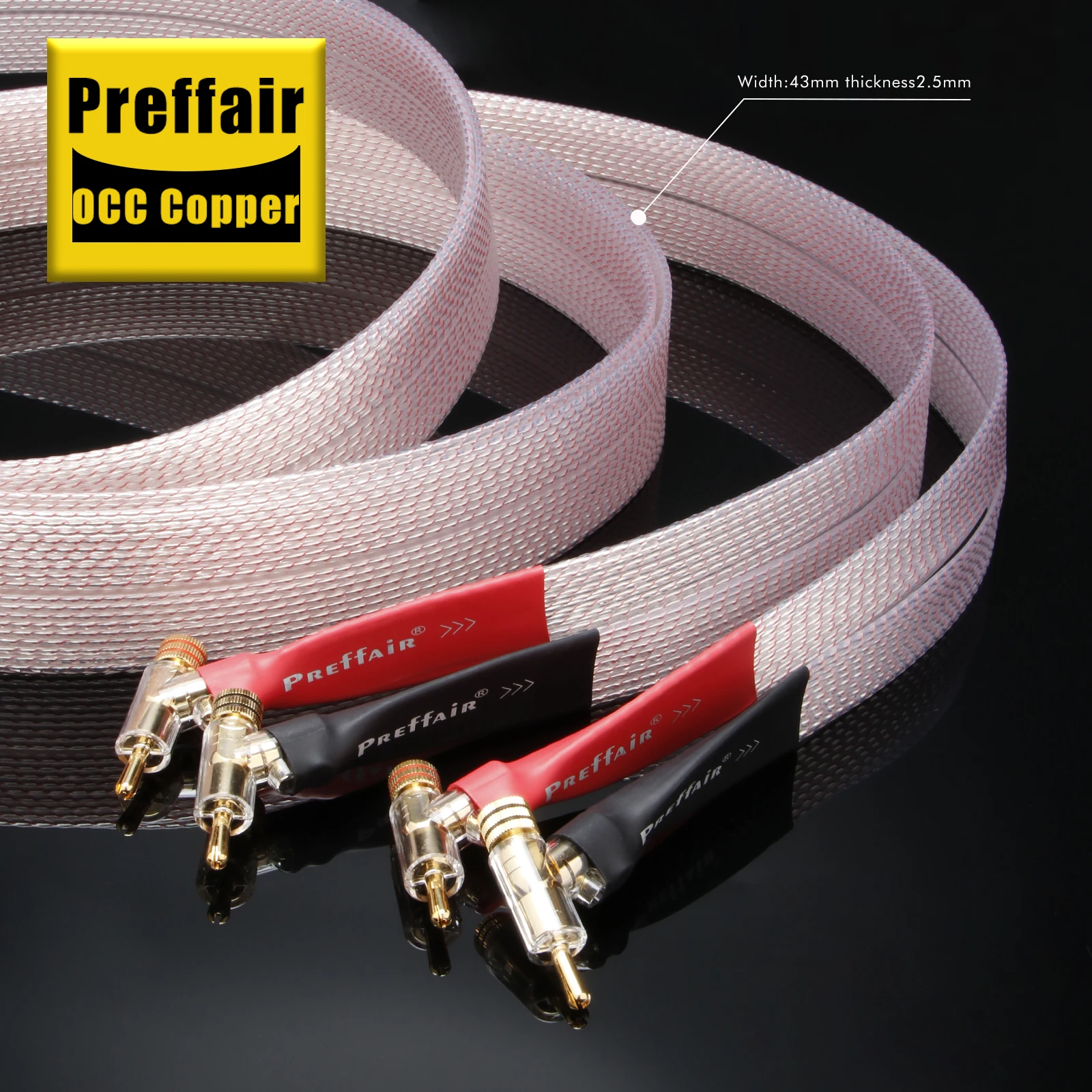 

Посеребренный акустический кабель Preffair HIFI с разъемом типа «банан» Провода громкоговорителей для левых и правых каналов динамиков — L312BA1403G