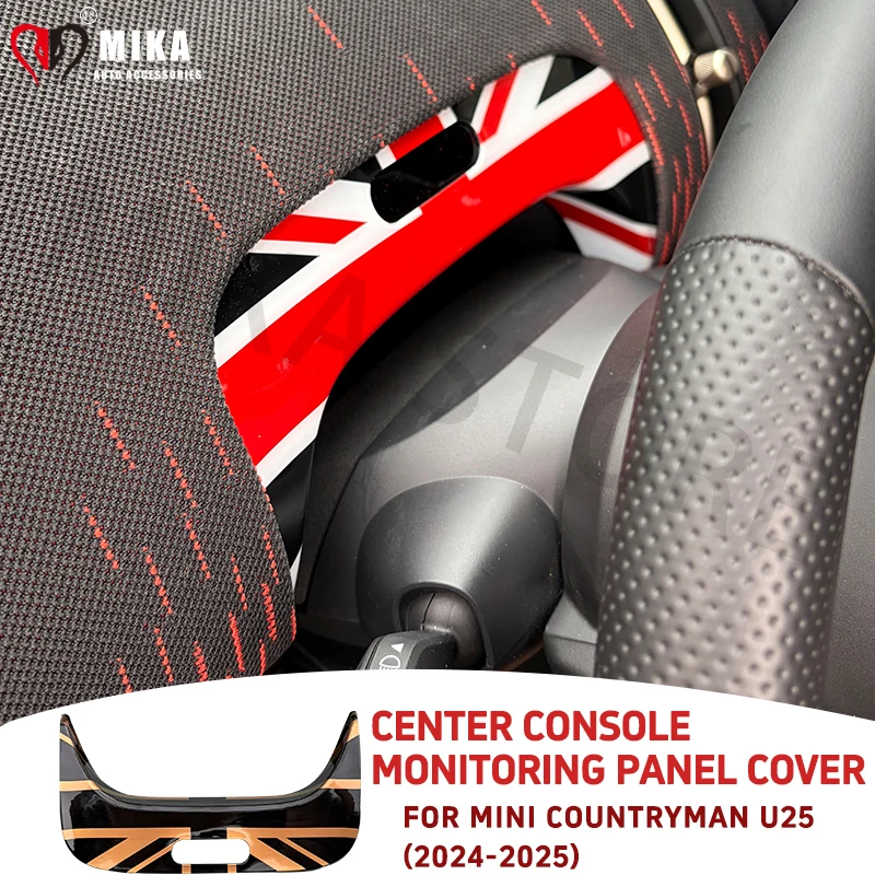 Center Console Monitor Panel Cover For Mini Countryman U25 2024 2025 ABS UK Flag Car Interior Decoration Sticker Shell
