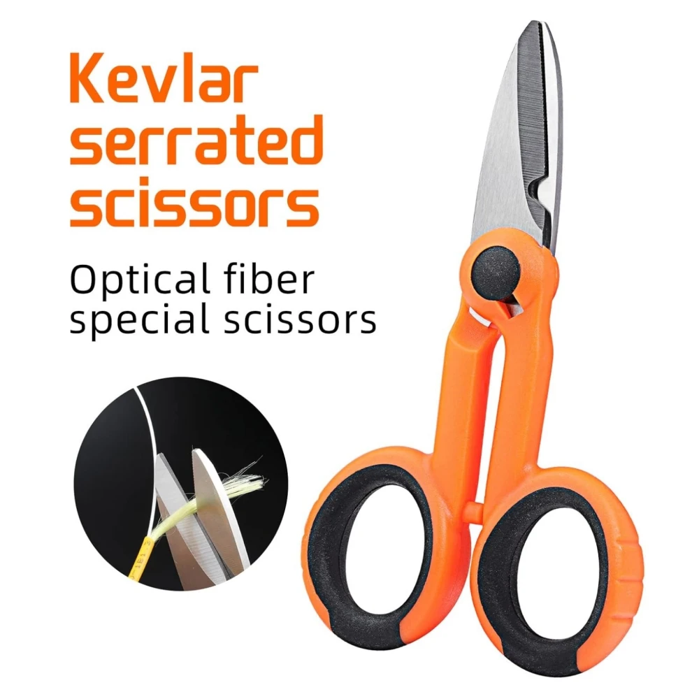 Natalink FTTH Optical Fiber Tool Kit With Fiber Drop Cable Stripper 3-port Hole CFS-3 Stainless Steel Stripping Kevlar Scissors