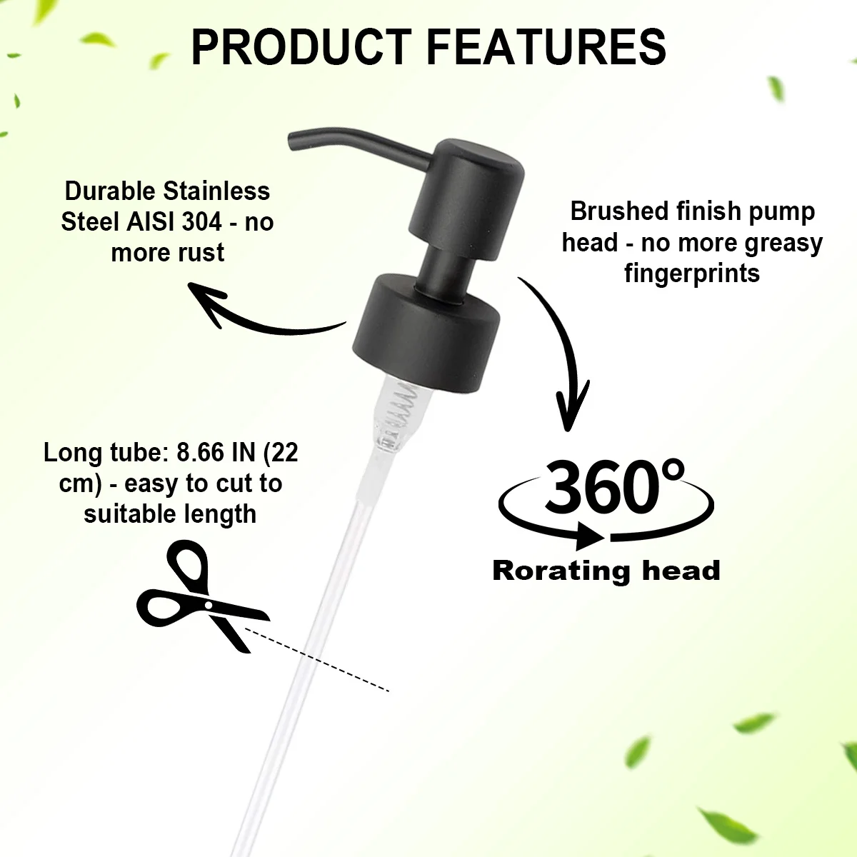 

Сменный насос-дозатор для мыла D9 (12/3/4 шт.) - Насос-дозатор из нержавеющей стали для мыла и лосьона для стандартных бутылок с горловиной 28/400