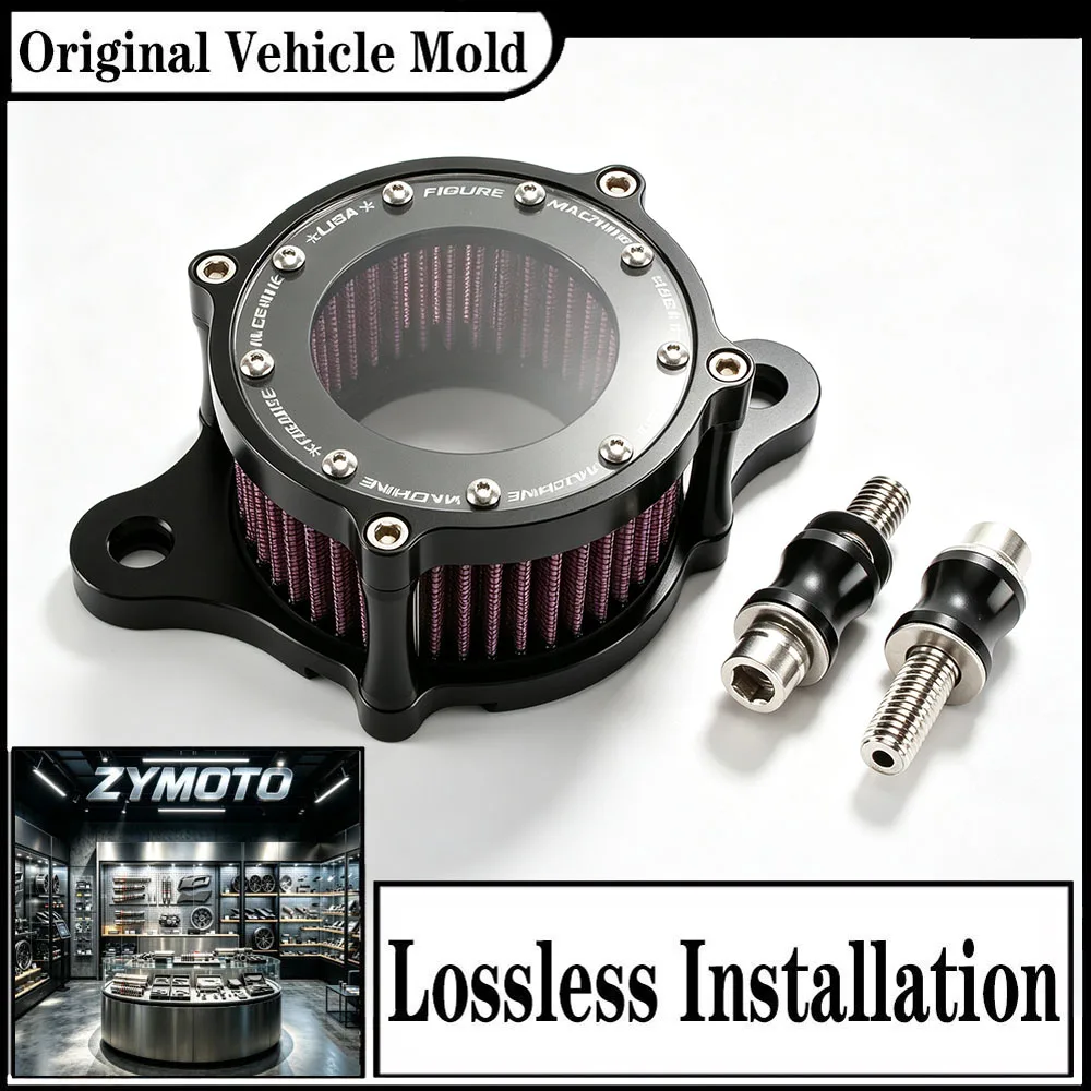 For Harley Sportster XL883 XL1200 Iron 48 72 1991-2023 High Flow Air Cleaner Intake Filter Kit Billet Black Aluminum Set