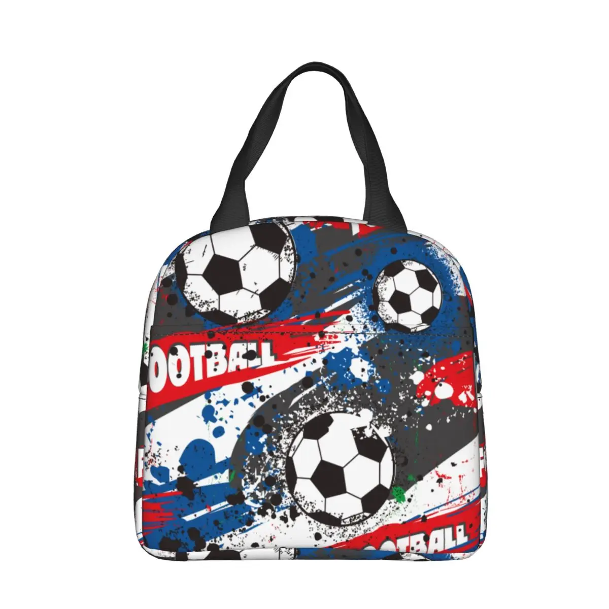

Cartoon Soccer Ball Football Insulated Lunch Bags Portable Lunch Container Cooler Bag Tote Lunch Box Office Travel Food Bag