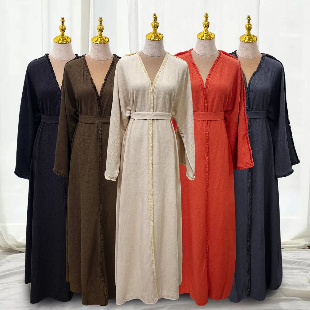 Cardigan Splicing Europe and the United States Dubai elegant dress can be waist abaya robes