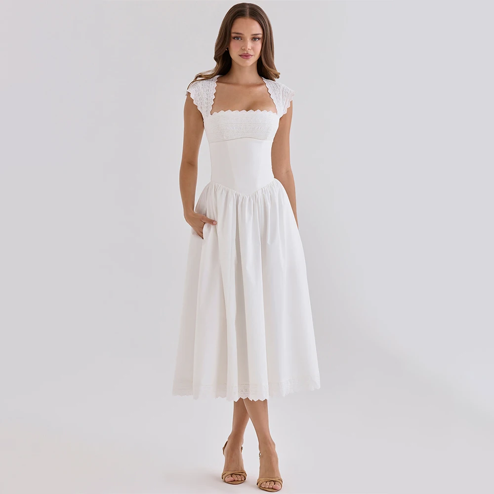 Square Neck A Line Evening Dresses Women's Formal Evening Gowns Draped Elegant Prom Party Dress Celebrity Vestidos De Fiesta