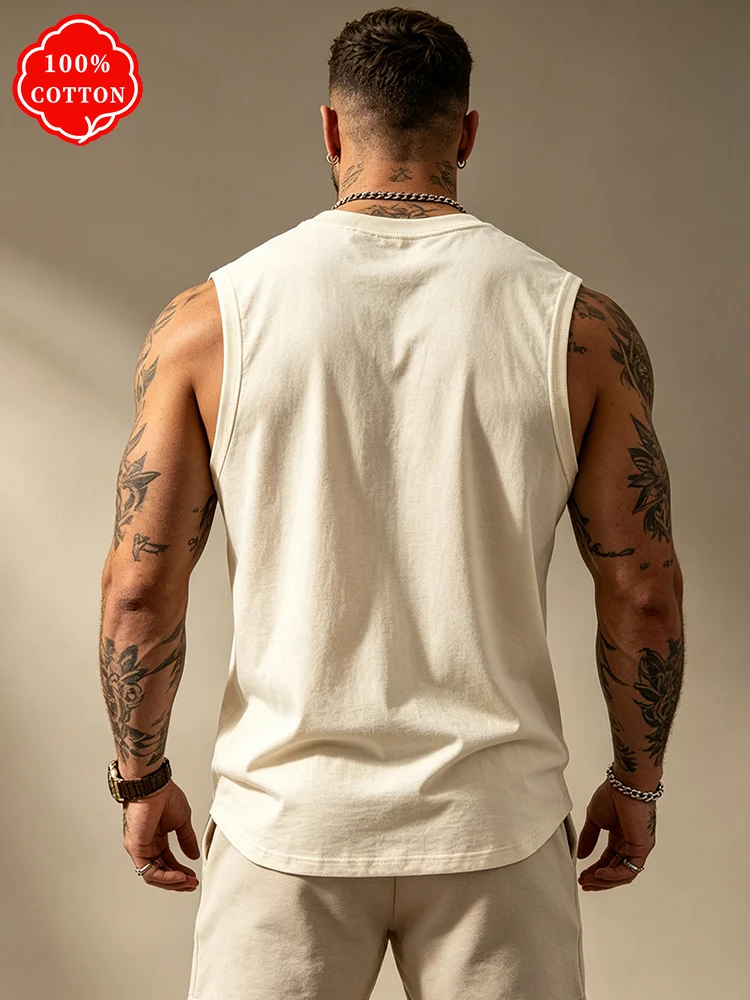100% cotton men's summer sleeveless top PAPA Letter Print Tank Top Father Casual Daily Streetwear Sleeveless Vest-T78