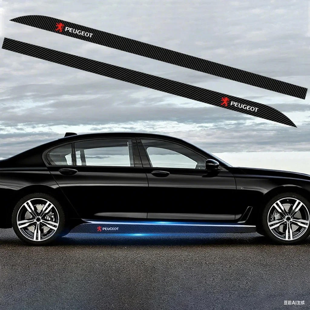 

Car Side Skirt Decal-3D Carbon Fiber Anti-Scratch Tape，Fit Peugeot 108 406 407 408 206 207 208 306 307 308 508 Car Accessories