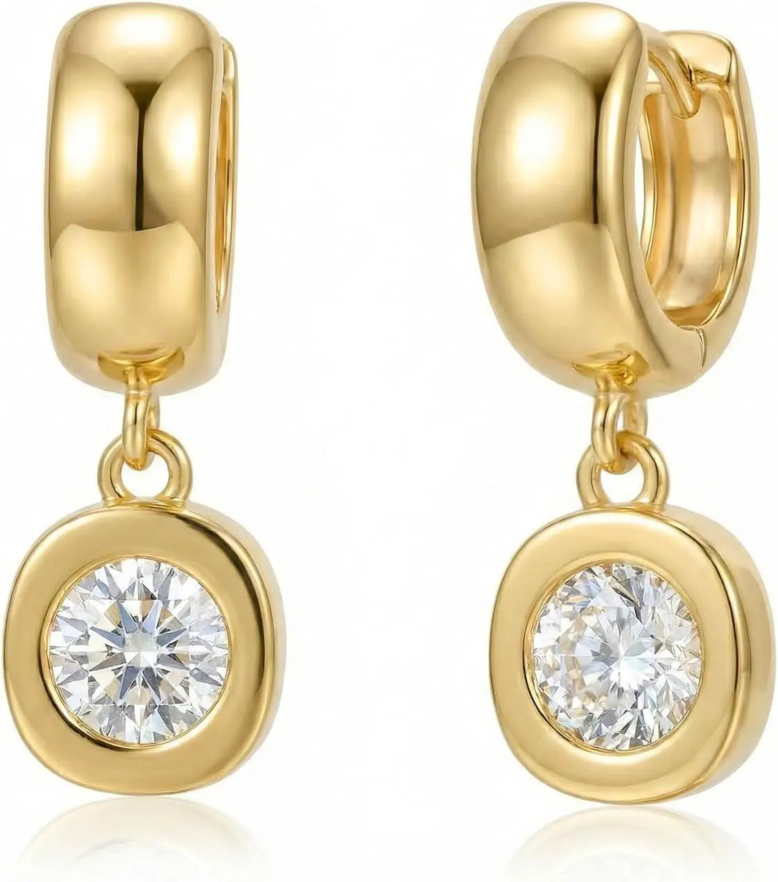 Gold Dangle Earrings for Women 14K Gold Silver Chunky Drop Earring Hoop Huggie CZ Diamond Lightweight Hypoallergenic Jewelry