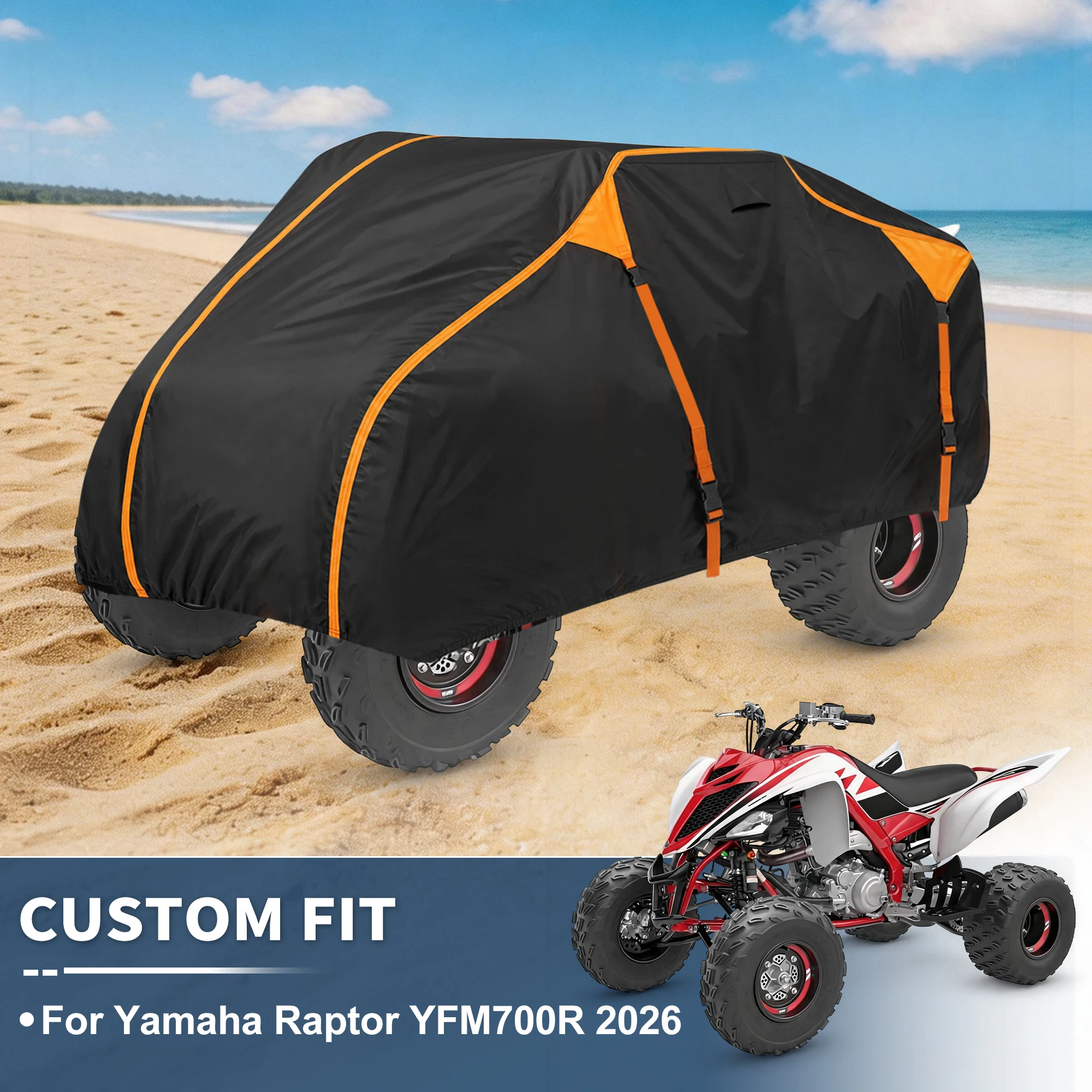 X Autohaux Waterproof ATV Cover 4 Wheelers Cover for Yamaha Raptor 700R YFM700R 2006-2026