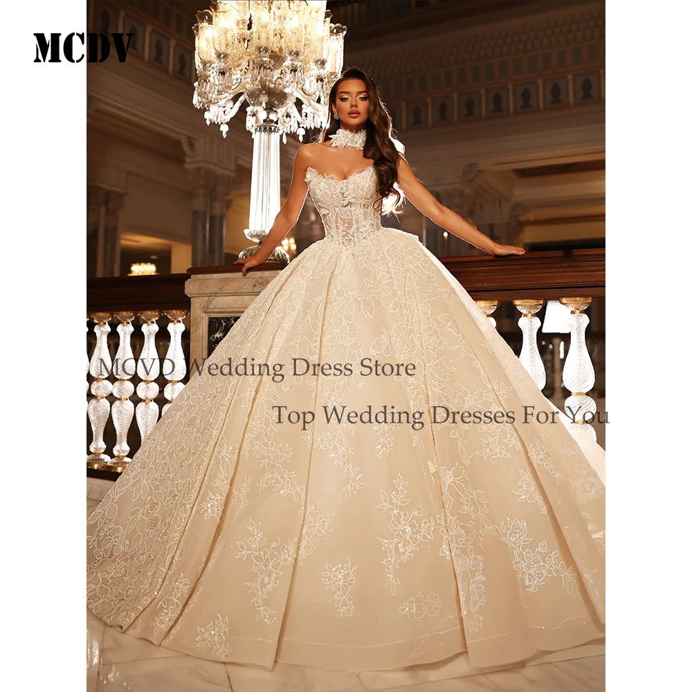 MCDV Customized Lace sweetheart Collar Embroidered Luxury wedding dress vestidos weddings dresses for bride 2025